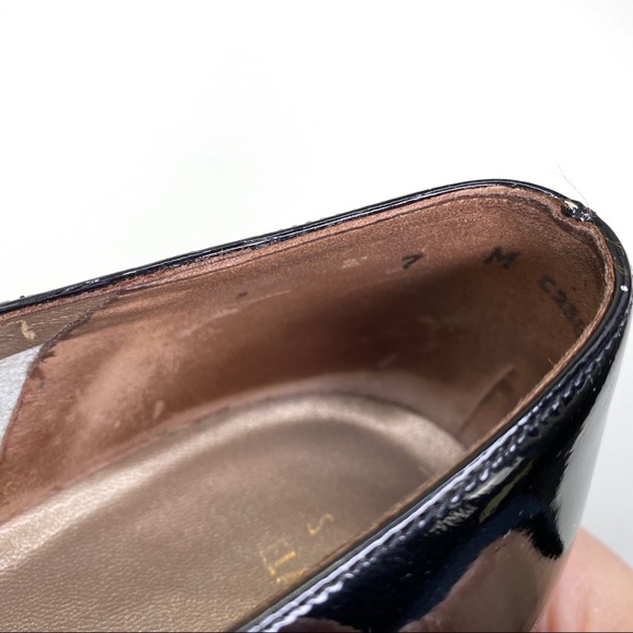 Bally Vintage Elaine Pumps Patent Leather Black Gold 7 - Picture 8 of 8